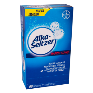 Alka - Seltzer Rápido Alivio, 60 tabletas efervescentes.