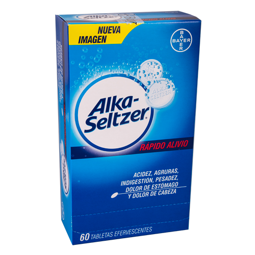 Alka - Seltzer Rápido Alivio, 60 tabletas efervescentes.