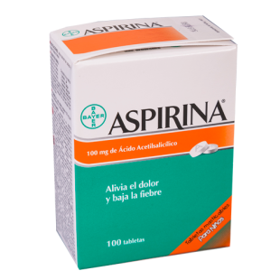 Aspirina para niños, 100 mg de Ácido acetilisalicílico, 100 tabletas