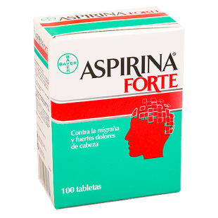 Aspirina Forte, Contra la migraña y fuertes dolores de cabeza, 100 tabletas
